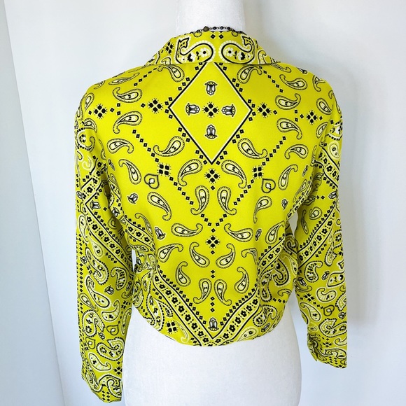 🤩Editors Pick🤩 Zara Yellow/Black Paisley Blouse - Picture 6 of 9
